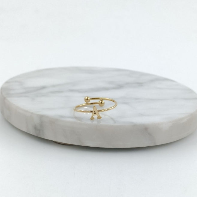 Anillo Dorado Inicial Personalizada