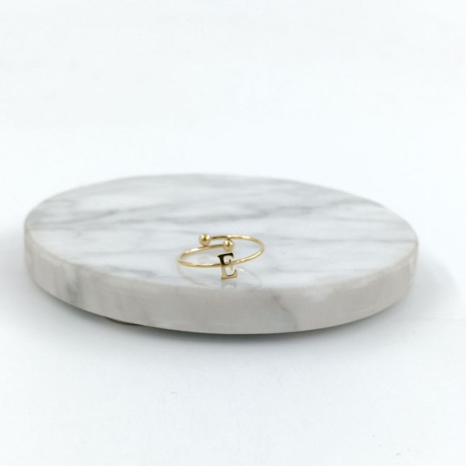 Anillo Dorado Inicial Personalizada