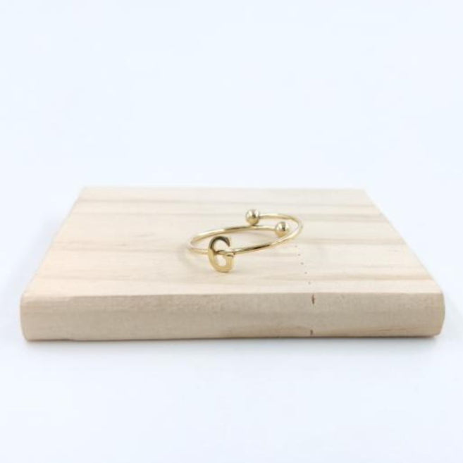 Anillo Dorado Inicial Personalizada