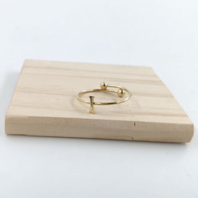 Anillo Dorado Inicial Personalizada