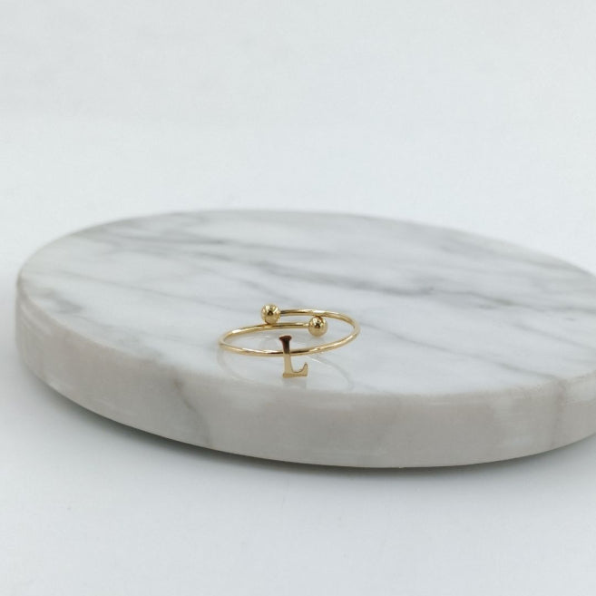Anillo Dorado Inicial Personalizada