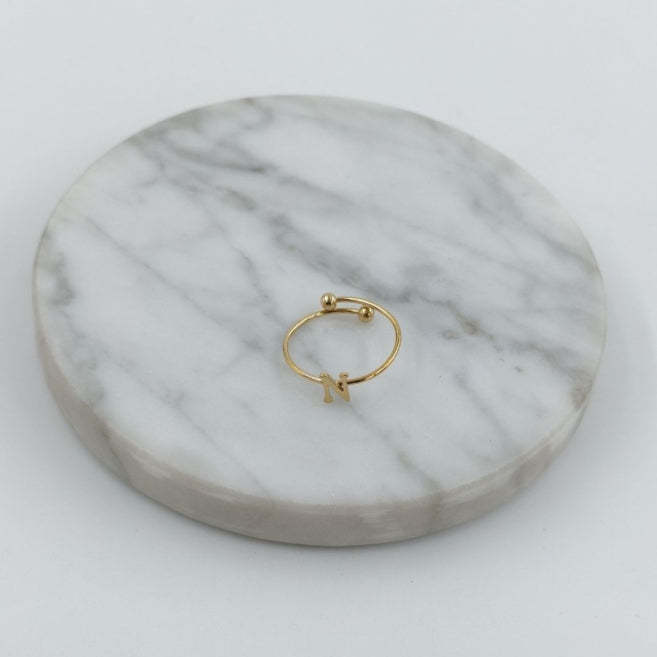 Anillo Dorado Inicial Personalizada