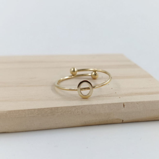 Anillo Dorado Inicial Personalizada