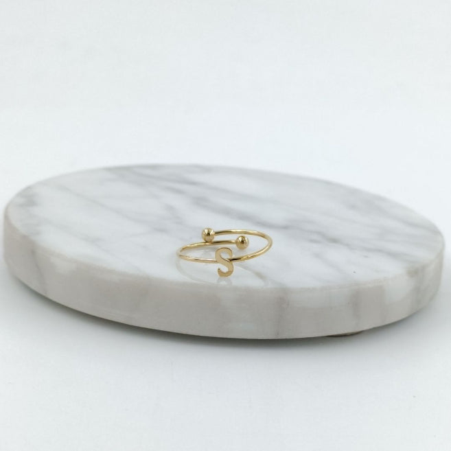 Anillo Dorado Inicial Personalizada