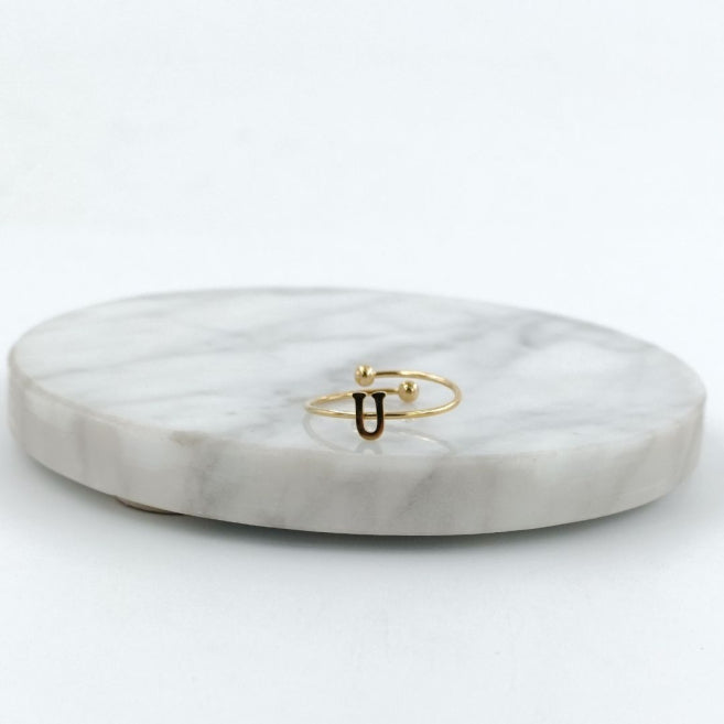 Anillo Dorado Inicial Personalizada