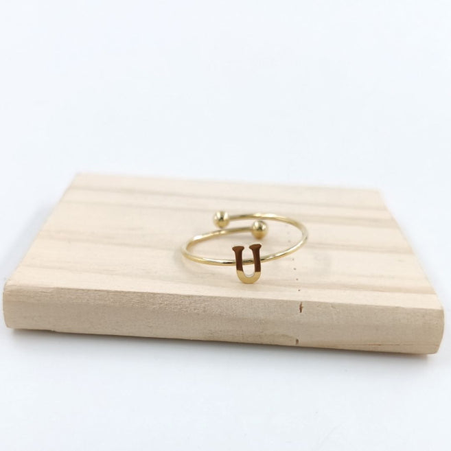 Anillo Dorado Inicial Personalizada