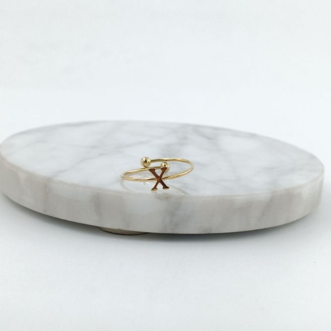 Anillo Dorado Inicial Personalizada