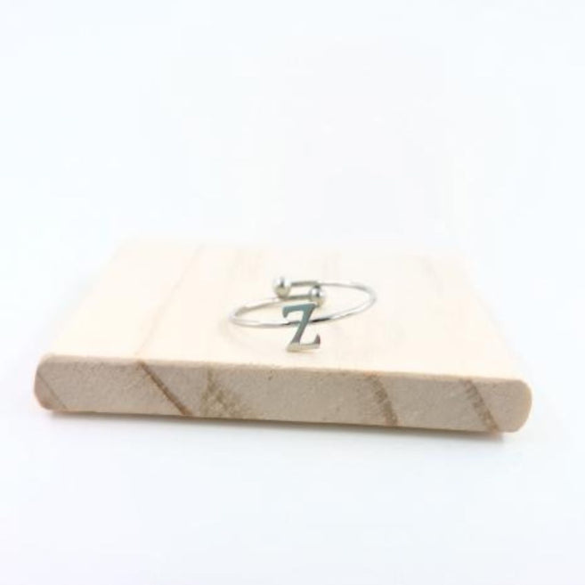 Anillo Plateado Inicial Personalizada