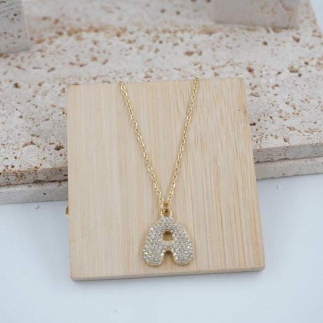 Collar Dorado con Inicial Personalizada-Big