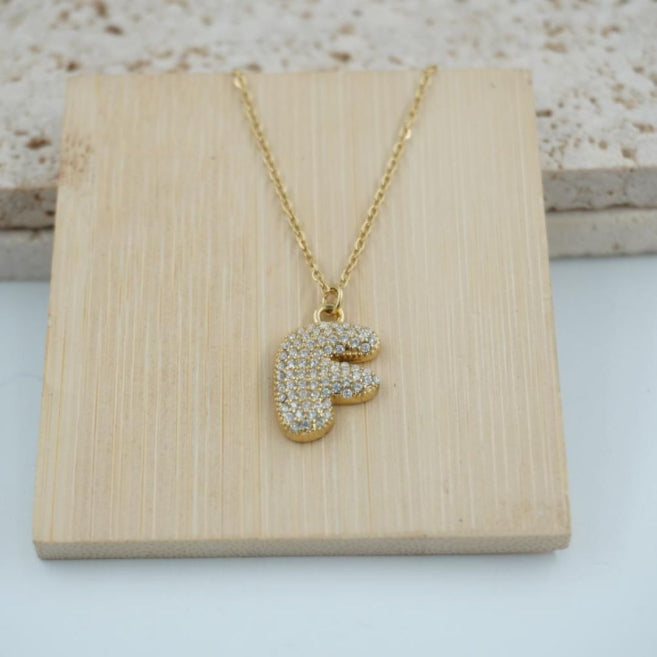 Collar Dorado con Inicial Personalizada-Big