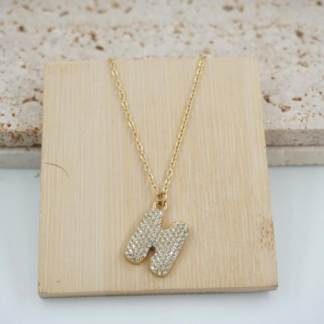 Collar Dorado con Inicial Personalizada-Big