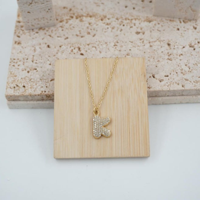 Collar Dorado con Inicial Personalizada-Big