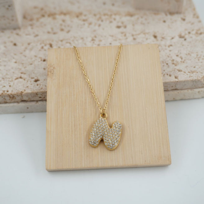 Collar Dorado con Inicial Personalizada-Big