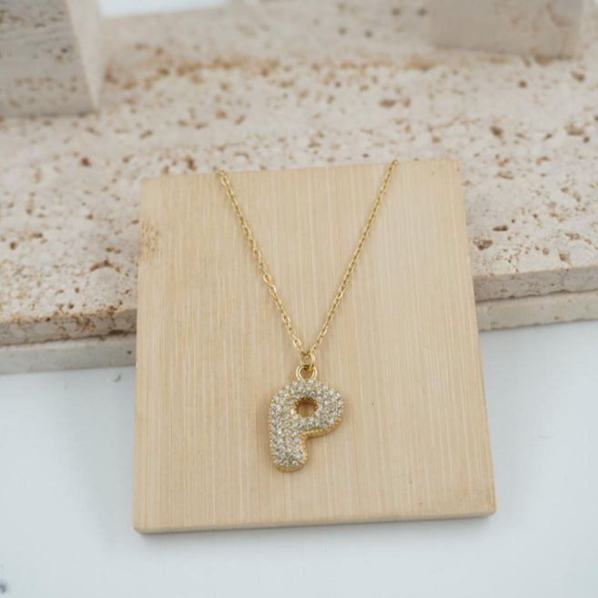 Collar Dorado con Inicial Personalizada-Big