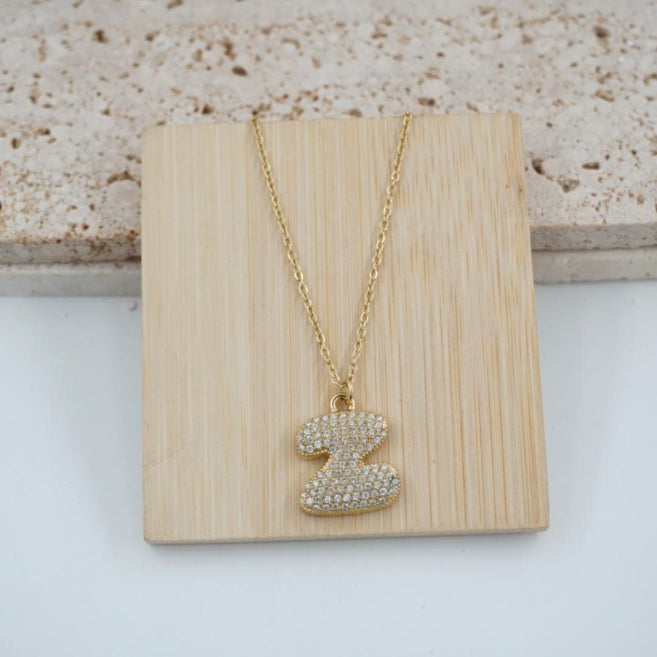 Collar Dorado con Inicial Personalizada-Big