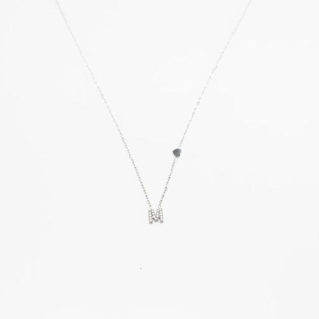 Colgante Plateado con Inicial Personalizada-Small