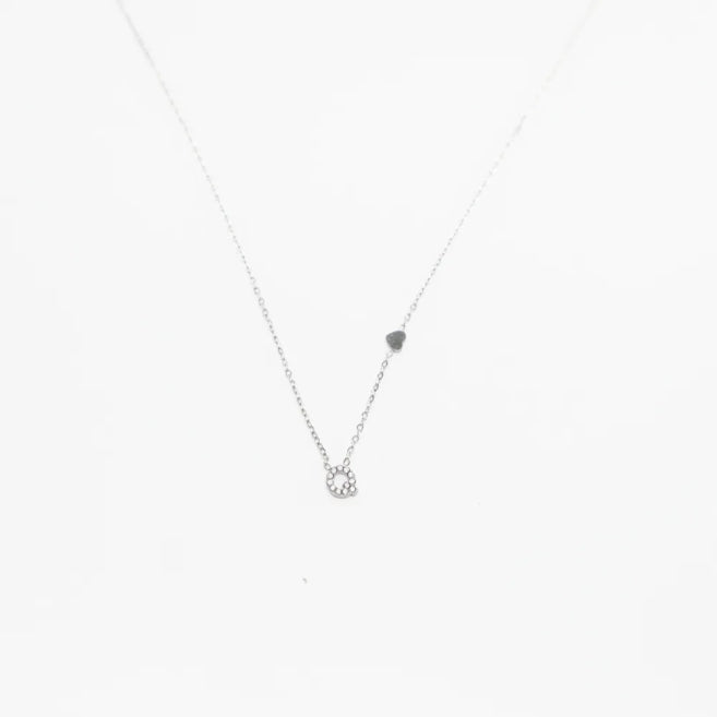 Colgante Plateado con Inicial Personalizada-Small