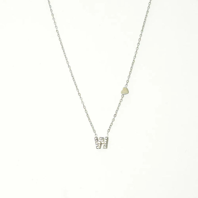 Colgante Plateado con Inicial Personalizada-Small