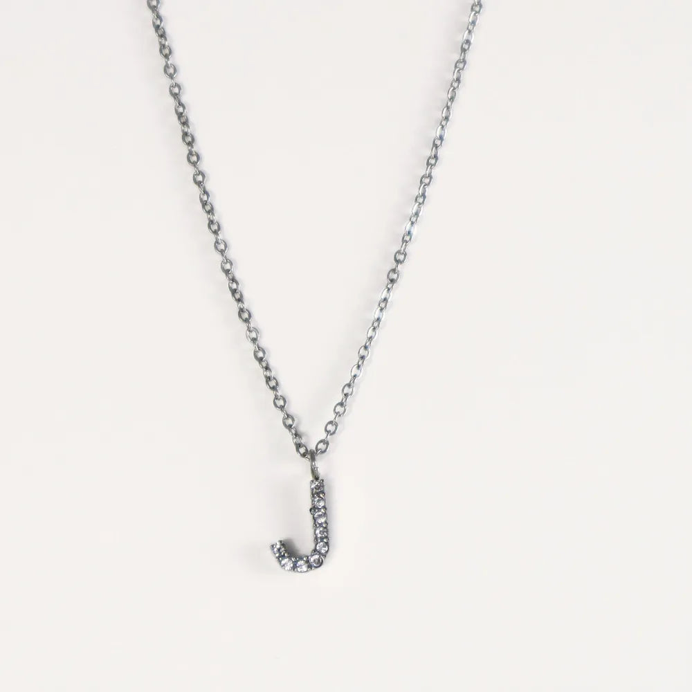Colgante Plateado con Inicial Personalizada-Medium