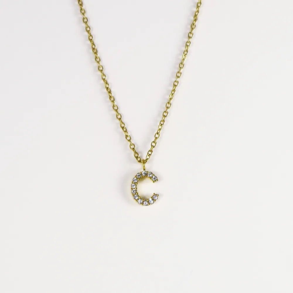Collar Dorado con Inicial Personalizada-Medium