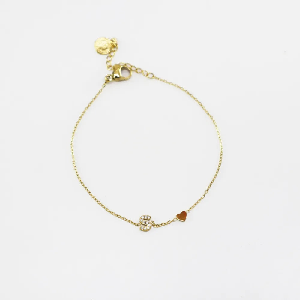 Pulsera Dorada con Inicial Personalizada