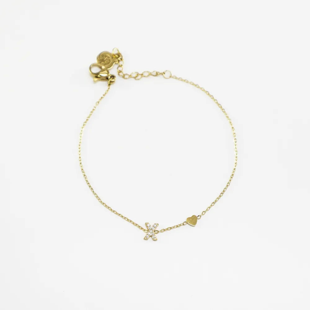 Pulsera Dorada con Inicial Personalizada
