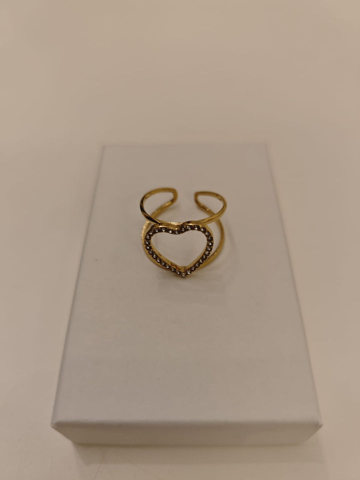 Anillo Heart Dorado regalo pareja mujer marido unico