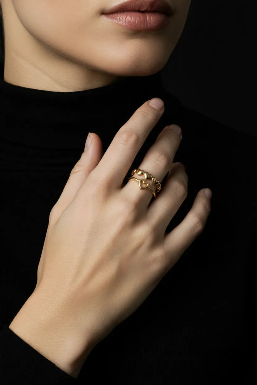 Anillo Love Dorado autentico enamorados fino elegante mujer novia pareja