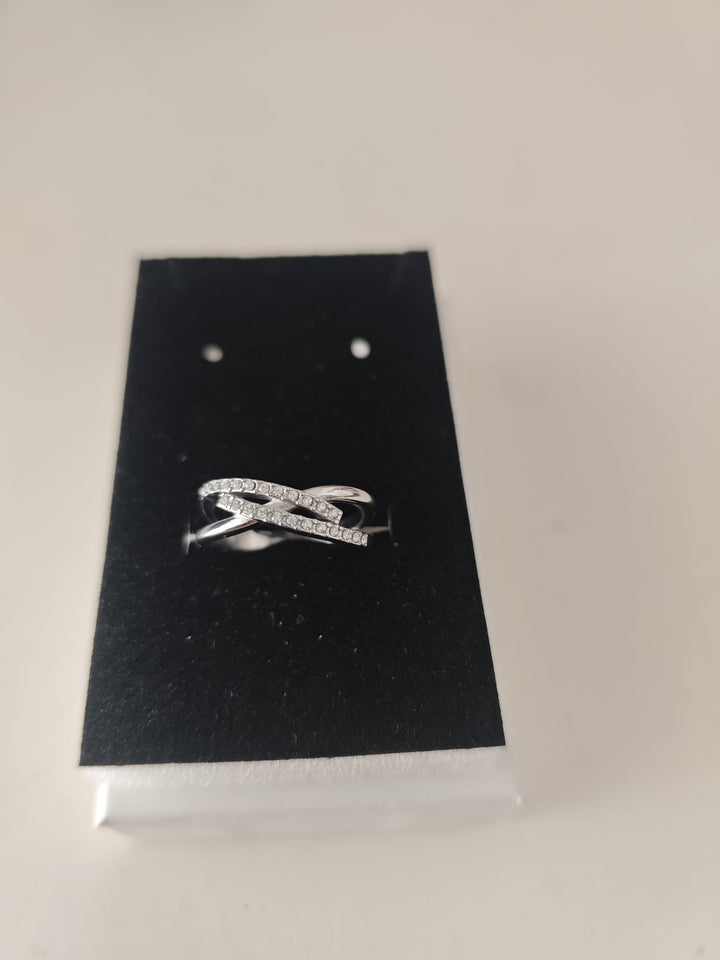 Anillo Valentina Plateado compromiso amigas elegancia circonitas mujer  regalo unico