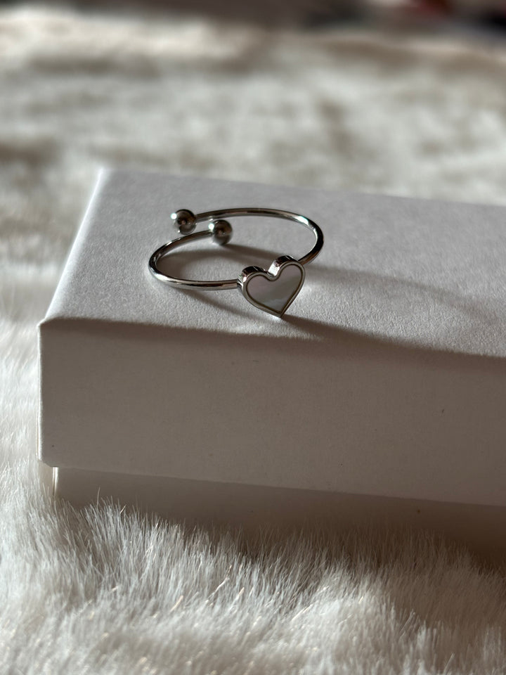 Anillo Mini Love White Plateado