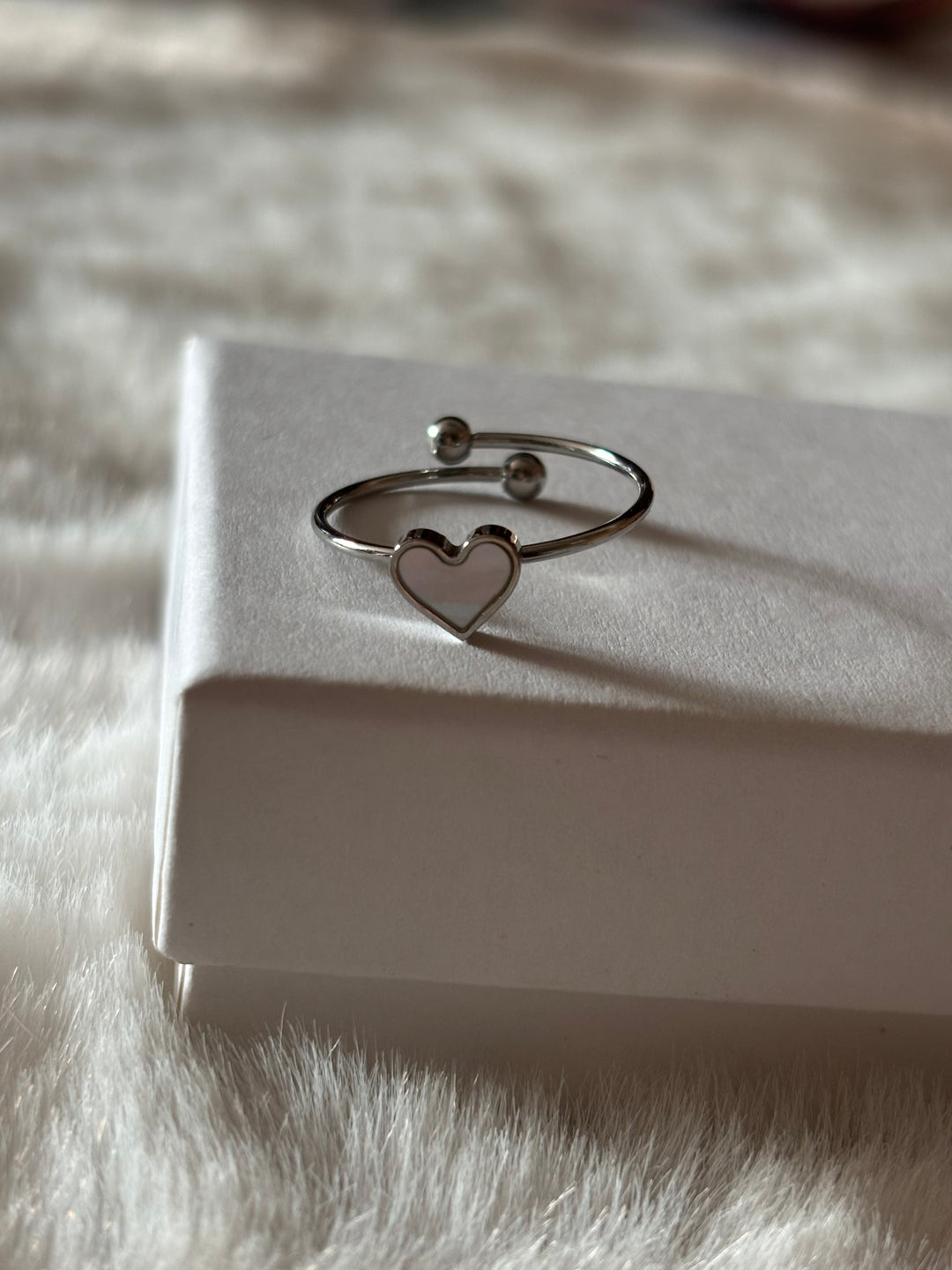Anillo Mini Love White Plateado