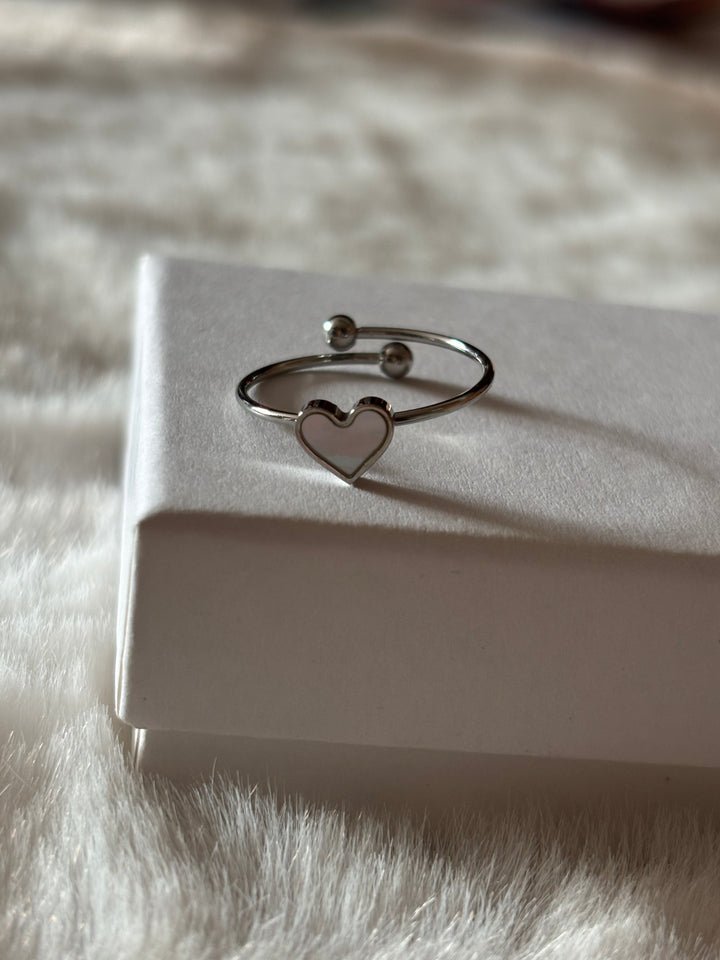 Anillo Mini Love White Plateado