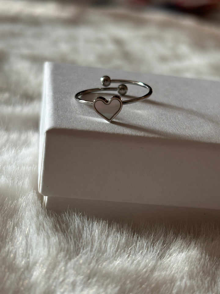 Anillo Mini Love White Plateado