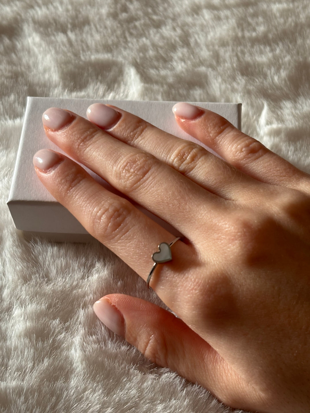 Anillo Mini Love White Plateado