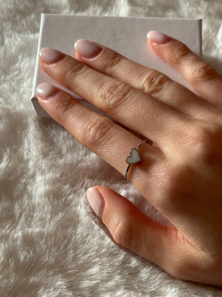 Anillo Mini Love White Plateado