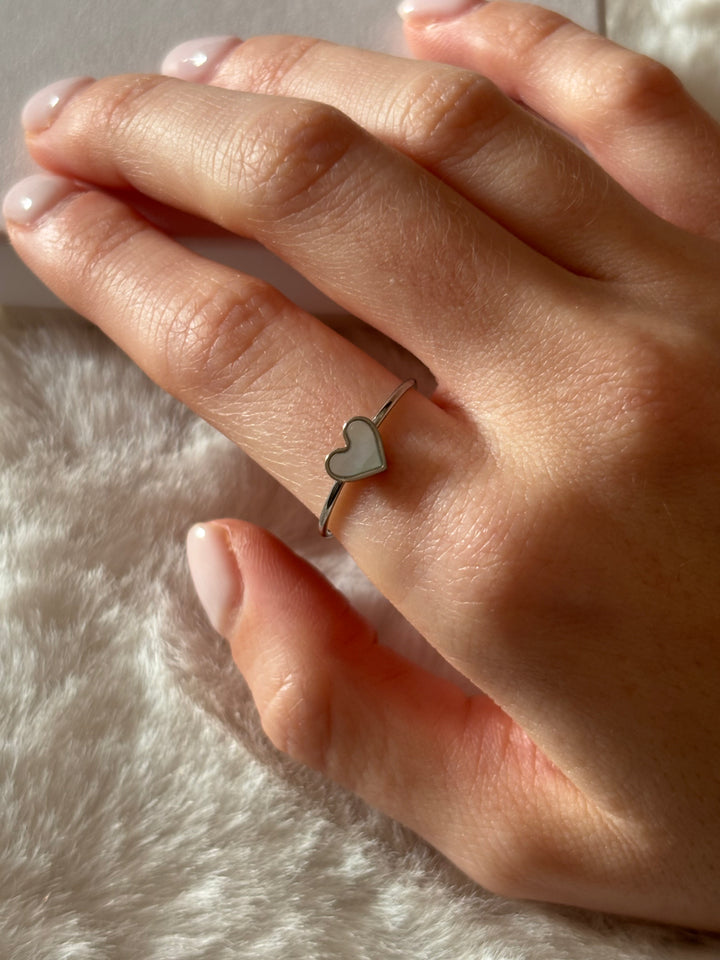 Anillo Mini Love White Plateado