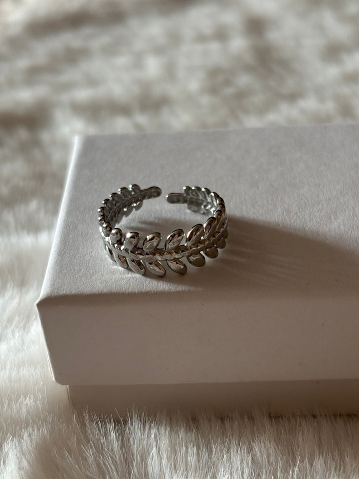 Anillo Leaf Plateado