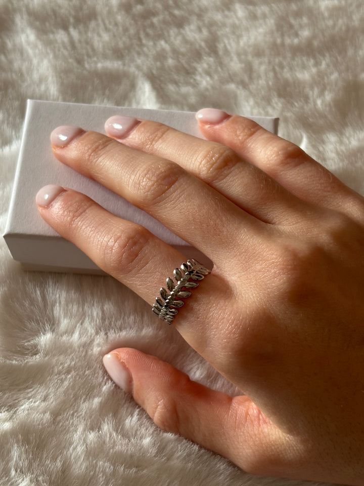 Anillo Leaf Plateado