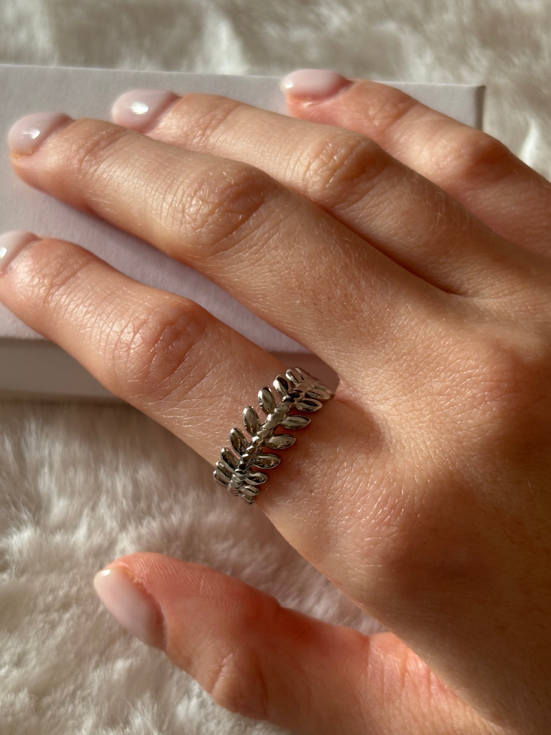 Anillo Leaf Plateado