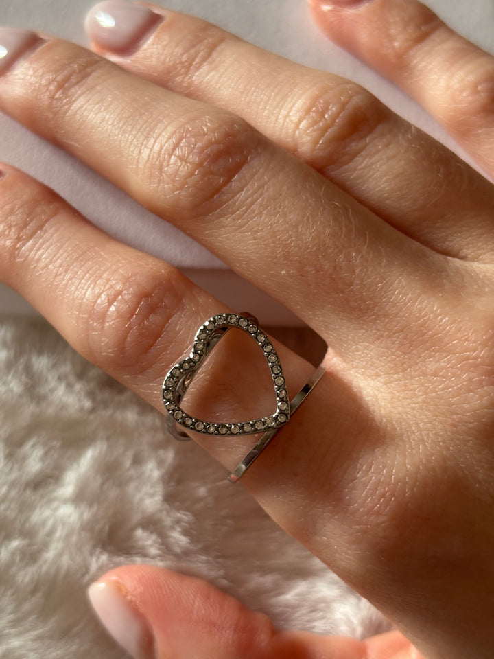 Anillo Heart Plateado