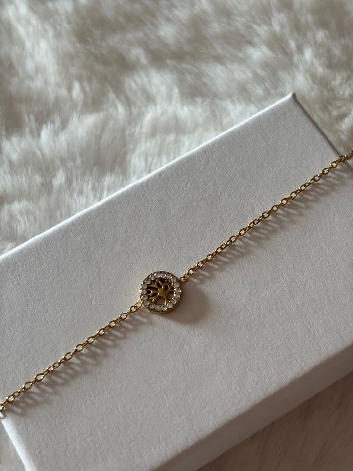 Pulsera Árbol Vida Dorada