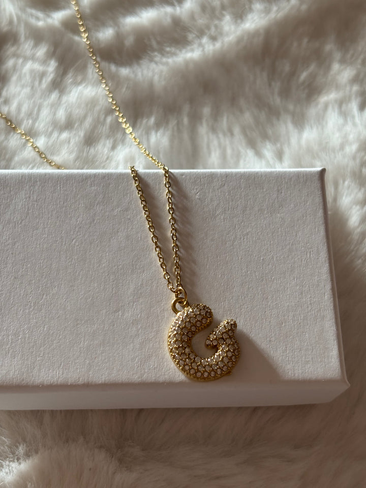 Colgante Dorado con Inicial Personalizada-Big