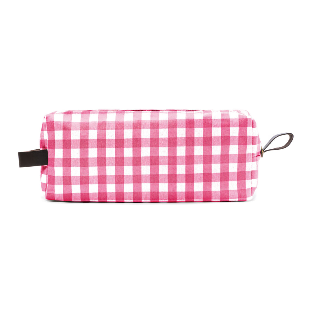 Neceser maxi cuadros vichy fucsia, divertido, vibrante y lleno de color.