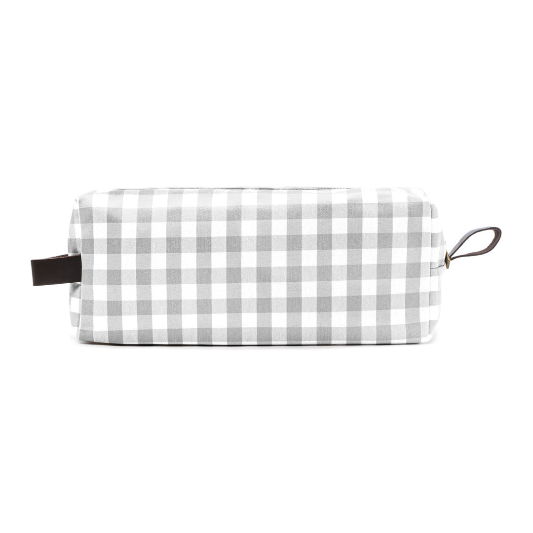 Neceser grande estampado vichy gris, sobrio y sofisticado.