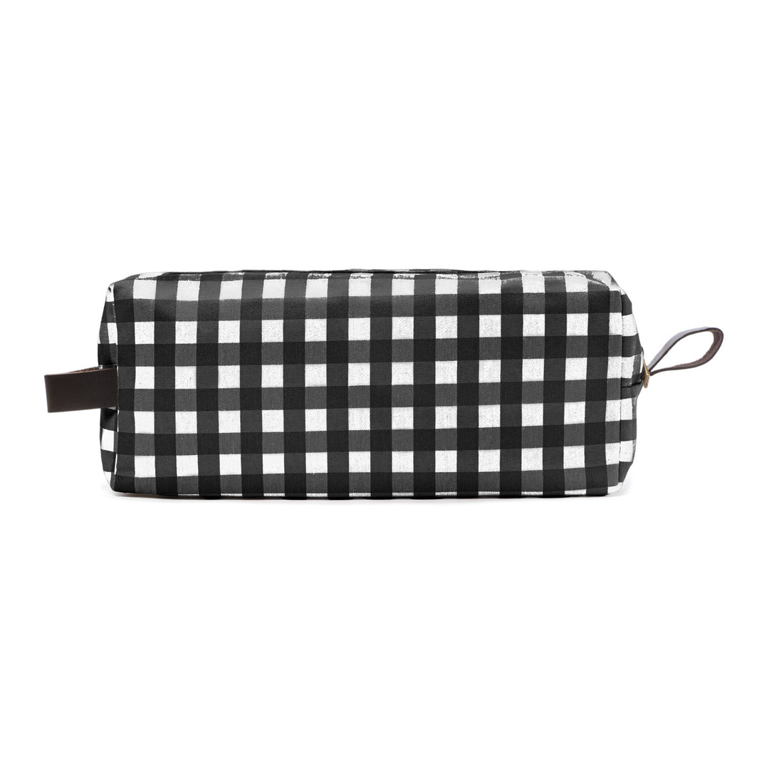 Neceser maxi cuadros vichy negro, versátil, atemporal y moderno.