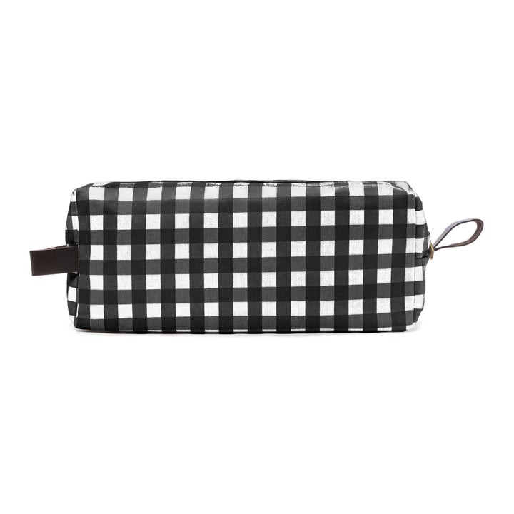 Neceser maxi cuadros vichy negro, versátil, atemporal y moderno.
