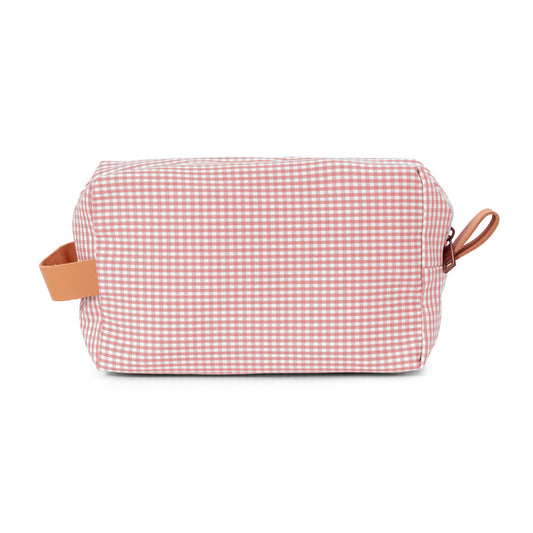 Neceser Piu rosa con estampado vichy, coqueto y muy práctico.
