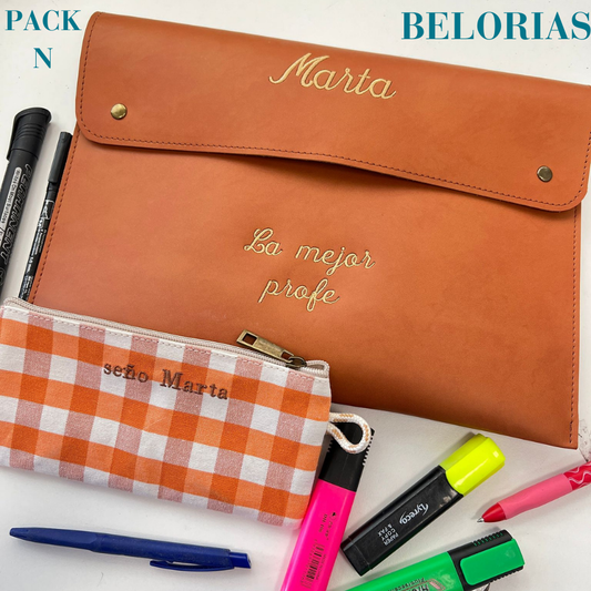 Pack profe N: Porta documentos/tablet Piel Brate o Nilo + Estuche Vichy