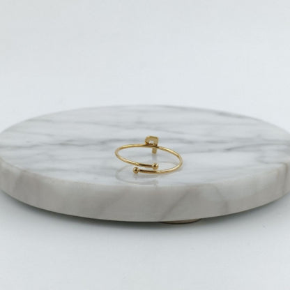 Anillo Dorado Inicial Personalizada Circonitas