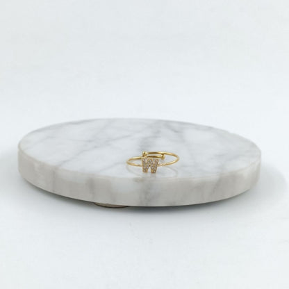 Anillo Dorado Inicial Personalizada Circonitas